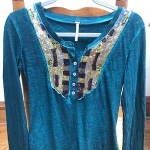 Free People Embellished Long Sleeve
